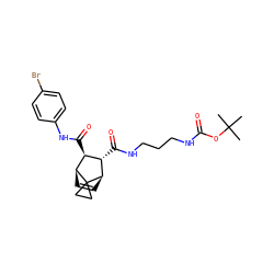CC(C)(C)OC(=O)NCCCNC(=O)[C@H]1[C@H](C(=O)Nc2ccc(Br)cc2)[C@@H]2C=C[C@H]1C21CC1 ZINC000168531296