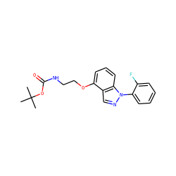 CC(C)(C)OC(=O)NCCOc1cccc2c1cnn2-c1ccccc1F ZINC000653848611
