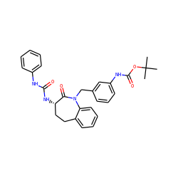 CC(C)(C)OC(=O)Nc1cccc(CN2C(=O)[C@@H](NC(=O)Nc3ccccc3)CCc3ccccc32)c1 ZINC000013798681