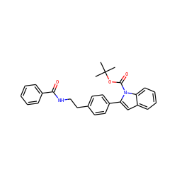 CC(C)(C)OC(=O)n1c(-c2ccc(CCNC(=O)c3ccccc3)cc2)cc2ccccc21 ZINC000028822980