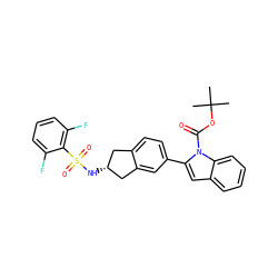 CC(C)(C)OC(=O)n1c(-c2ccc3c(c2)C[C@H](NS(=O)(=O)c2c(F)cccc2F)C3)cc2ccccc21 ZINC000028949623