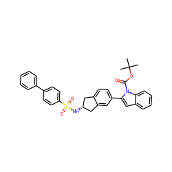 CC(C)(C)OC(=O)n1c(-c2ccc3c(c2)C[C@H](NS(=O)(=O)c2ccc(-c4ccccc4)cc2)C3)cc2ccccc21 ZINC000028949645