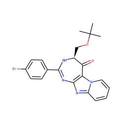 CC(C)(C)OC[C@@H]1NC(c2ccc(Br)cc2)=Nc2nc3ccccn3c2C1=O ZINC001772651416