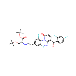 CC(C)(C)OC[C@H](NCCc1cc(F)c(-n2c(N)c(C(=O)c3ccc(F)cc3F)ccc2=O)c(F)c1)C(=O)OC(C)(C)C ZINC000139207202