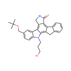 CC(C)(C)OCc1ccc2c(c1)c1c3c(c4c(c1n2CCCO)Cc1ccccc1-4)C(=O)NC3 ZINC000013530103