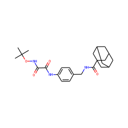 CC(C)(C)ONC(=O)C(=O)Nc1ccc(CNC(=O)C23CC4CC(CC(C4)C2)C3)cc1 ZINC000103236727