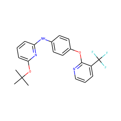 CC(C)(C)Oc1cccc(Nc2ccc(Oc3ncccc3C(F)(F)F)cc2)n1 ZINC000139277878