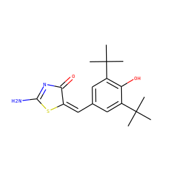 CC(C)(C)c1cc(/C=C2/SC(N)=NC2=O)cc(C(C)(C)C)c1O ZINC000011678783