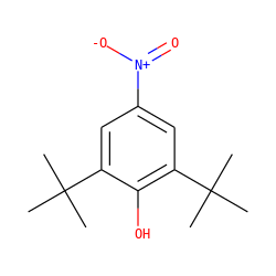 CC(C)(C)c1cc([N+](=O)[O-])cc(C(C)(C)C)c1O ZINC000002513362