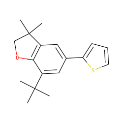 CC(C)(C)c1cc(-c2cccs2)cc2c1OCC2(C)C ZINC000000022605