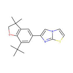 CC(C)(C)c1cc(-c2cn3ccsc3n2)cc2c1OCC2(C)C ZINC000000022609