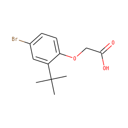 CC(C)(C)c1cc(Br)ccc1OCC(=O)O ZINC000000120478