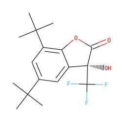 CC(C)(C)c1cc(C(C)(C)C)c2c(c1)[C@](O)(C(F)(F)F)C(=O)O2 ZINC000002601325