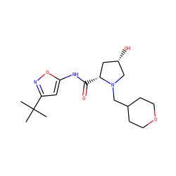 CC(C)(C)c1cc(NC(=O)[C@@H]2C[C@H](O)CN2CC2CCOCC2)on1 ZINC000147454961