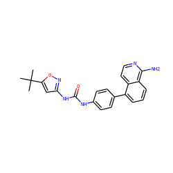 CC(C)(C)c1cc(NC(=O)Nc2ccc(-c3cccc4c(N)nccc34)cc2)no1 ZINC000095920970