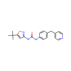 CC(C)(C)c1cc(NC(=O)Nc2ccc(Cc3ccncc3)cc2)no1 ZINC000040891722