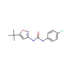 CC(C)(C)c1cc(NC(=O)Nc2ccc(F)cc2)no1 ZINC000003833997