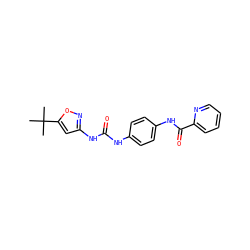 CC(C)(C)c1cc(NC(=O)Nc2ccc(NC(=O)c3ccccn3)cc2)no1 ZINC000049034027