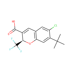 CC(C)(C)c1cc2c(cc1Cl)C=C(C(=O)O)[C@H](C(F)(F)F)O2 ZINC000034637836