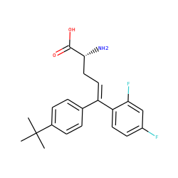 CC(C)(C)c1ccc(/C(=C\C[C@@H](N)C(=O)O)c2ccc(F)cc2F)cc1 ZINC000028771741