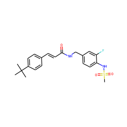 CC(C)(C)c1ccc(/C=C/C(=O)NCc2ccc(NS(C)(=O)=O)c(F)c2)cc1 ZINC000036477634