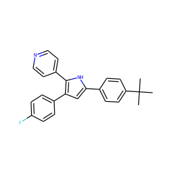 CC(C)(C)c1ccc(-c2cc(-c3ccc(F)cc3)c(-c3ccncc3)[nH]2)cc1 ZINC000027722923