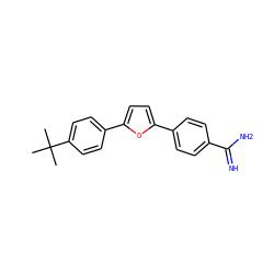 CC(C)(C)c1ccc(-c2ccc(-c3ccc(C(=N)N)cc3)o2)cc1 ZINC000653697723