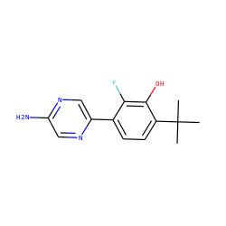 CC(C)(C)c1ccc(-c2cnc(N)cn2)c(F)c1O ZINC000212134872