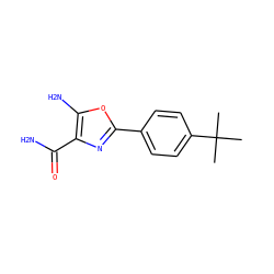 CC(C)(C)c1ccc(-c2nc(C(N)=O)c(N)o2)cc1 ZINC000013686757