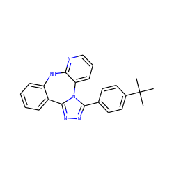 CC(C)(C)c1ccc(-c2nnc3n2-c2cccnc2Nc2ccccc2-3)cc1 ZINC000096173938