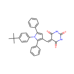 CC(C)(C)c1ccc(-n2c(-c3ccccc3)cc(C=C3C(=O)NC(=O)NC3=O)c2-c2ccccc2)cc1 ZINC000169330160