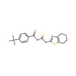 CC(C)(C)c1ccc(C(=O)NC(=S)Nc2nc3c(s2)CCCC3)cc1 ZINC000003295223