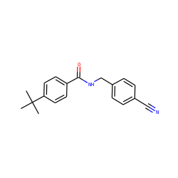 CC(C)(C)c1ccc(C(=O)NCc2ccc(C#N)cc2)cc1 ZINC000315439952