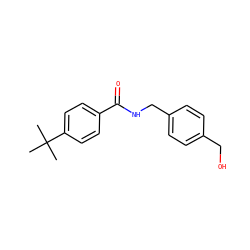 CC(C)(C)c1ccc(C(=O)NCc2ccc(CO)cc2)cc1 ZINC000244535502