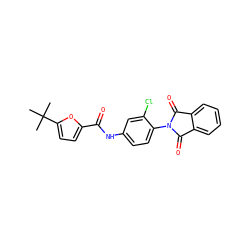 CC(C)(C)c1ccc(C(=O)Nc2ccc(N3C(=O)c4ccccc4C3=O)c(Cl)c2)o1 ZINC000473158147