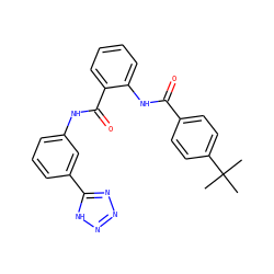 CC(C)(C)c1ccc(C(=O)Nc2ccccc2C(=O)Nc2cccc(-c3nnn[nH]3)c2)cc1 ZINC000299820462