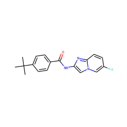 CC(C)(C)c1ccc(C(=O)Nc2cn3cc(F)ccc3n2)cc1 ZINC000095560569