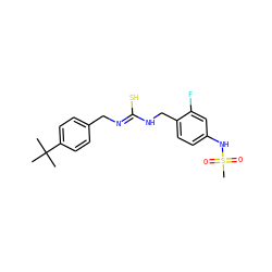 CC(C)(C)c1ccc(C/N=C(\S)NCc2ccc(NS(C)(=O)=O)cc2F)cc1 ZINC000028460376