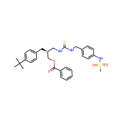 CC(C)(C)c1ccc(C[C@@H](CNC(=S)NCc2ccc(NS(C)(=O)=O)cc2)COC(=O)c2ccccc2)cc1 ZINC000026837426
