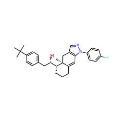 CC(C)(C)c1ccc(C[C@H](O)[C@H]2CCCC3=Cc4c(cnn4-c4ccc(F)cc4)C[C@@]32C)cc1 ZINC000013560798