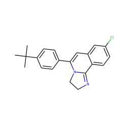 CC(C)(C)c1ccc(C2=Cc3cc(Cl)ccc3C3=NCCN23)cc1 ZINC000013740228