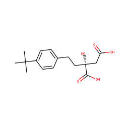 CC(C)(C)c1ccc(CC[C@@](O)(CC(=O)O)C(=O)O)cc1 ZINC000653701716