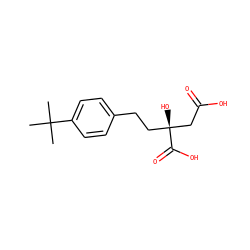 CC(C)(C)c1ccc(CC[C@](O)(CC(=O)O)C(=O)O)cc1 ZINC000653701715
