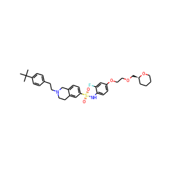 CC(C)(C)c1ccc(CCN2CCc3cc(S(=O)(=O)Nc4ccc(OCCOC[C@@H]5CCCCO5)cc4F)ccc3C2)cc1 ZINC000261148923