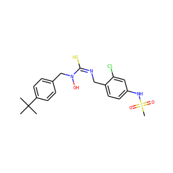 CC(C)(C)c1ccc(CN(O)/C(S)=N\Cc2ccc(NS(C)(=O)=O)cc2Cl)cc1 ZINC000028465009