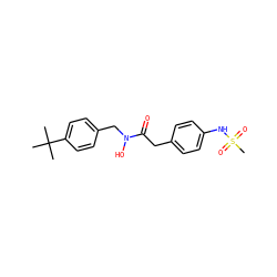 CC(C)(C)c1ccc(CN(O)C(=O)Cc2ccc(NS(C)(=O)=O)cc2)cc1 ZINC000028458613