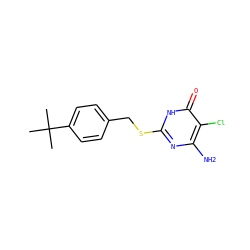 CC(C)(C)c1ccc(CSc2nc(N)c(Cl)c(=O)[nH]2)cc1 ZINC000082157691