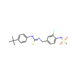 CC(C)(C)c1ccc(N/C(S)=N/Cc2ccc(NS(C)(=O)=O)c(F)c2)cc1 ZINC000013672848
