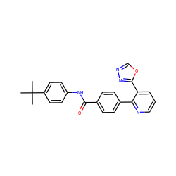 CC(C)(C)c1ccc(NC(=O)c2ccc(-c3ncccc3-c3nnco3)cc2)cc1 ZINC000038149558