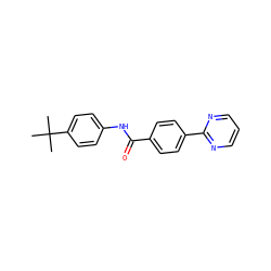 CC(C)(C)c1ccc(NC(=O)c2ccc(-c3ncccn3)cc2)cc1 ZINC000028332365